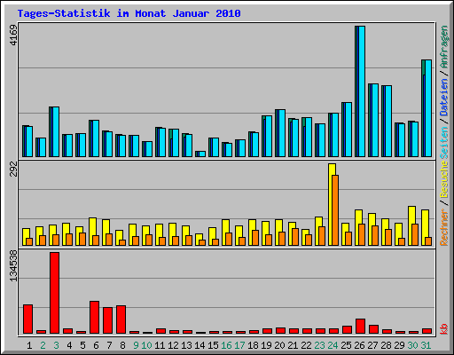 Tages-Statistik im Monat Januar 2010