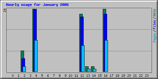 Hourly usage for January 2006