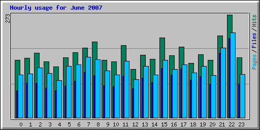 Hourly usage for June 2007