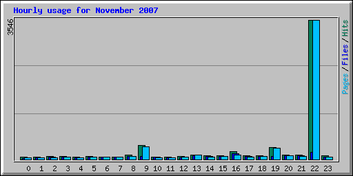 Hourly usage for November 2007