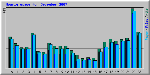 Hourly usage for December 2007