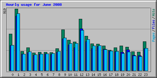 Hourly usage for June 2008