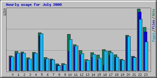 Hourly usage for July 2008