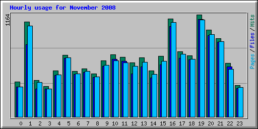 Hourly usage for November 2008