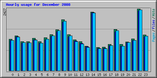 Hourly usage for December 2008