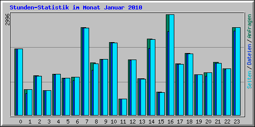 Stunden-Statistik im Monat Januar 2010