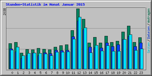 Stunden-Statistik im Monat Januar 2015