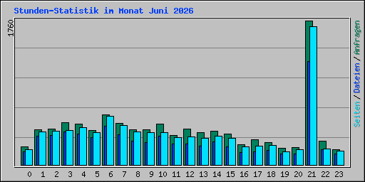 Stunden-Statistik im Monat Juni 2026
