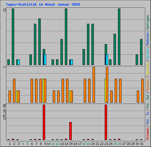 Tages-Statistik im Monat Januar 2025